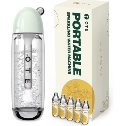 OTE Hordozható Szódagép –20 Db-os CO2 Patronnal, Zöld, 450 ml