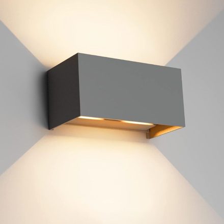 Klighten Beltéri És Kültéri LED Fali Lámpa (20,8 x 11 x 10,8 cm) 1 db - Sötétszürke