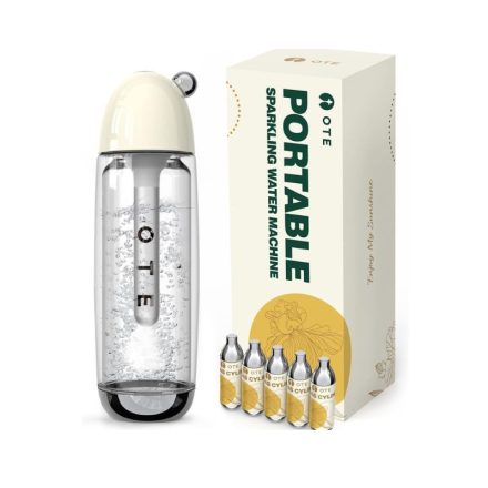 OTE Hordozható Szódagép – 20 Db-os CO2 Patronnal, Sárga, 450 ml