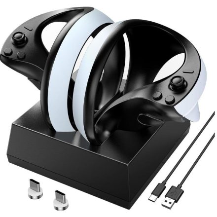 Mooroer PS VR2 Töltőállomás a Sony PS VR2 Sense Kontrollerhez - Fekete