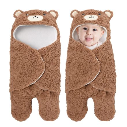Soarwg Kids Babapólya 0-6 Hónapos Babáknak – Barna és Fehér, Puha, Meleg Pólya Újszülötteknek